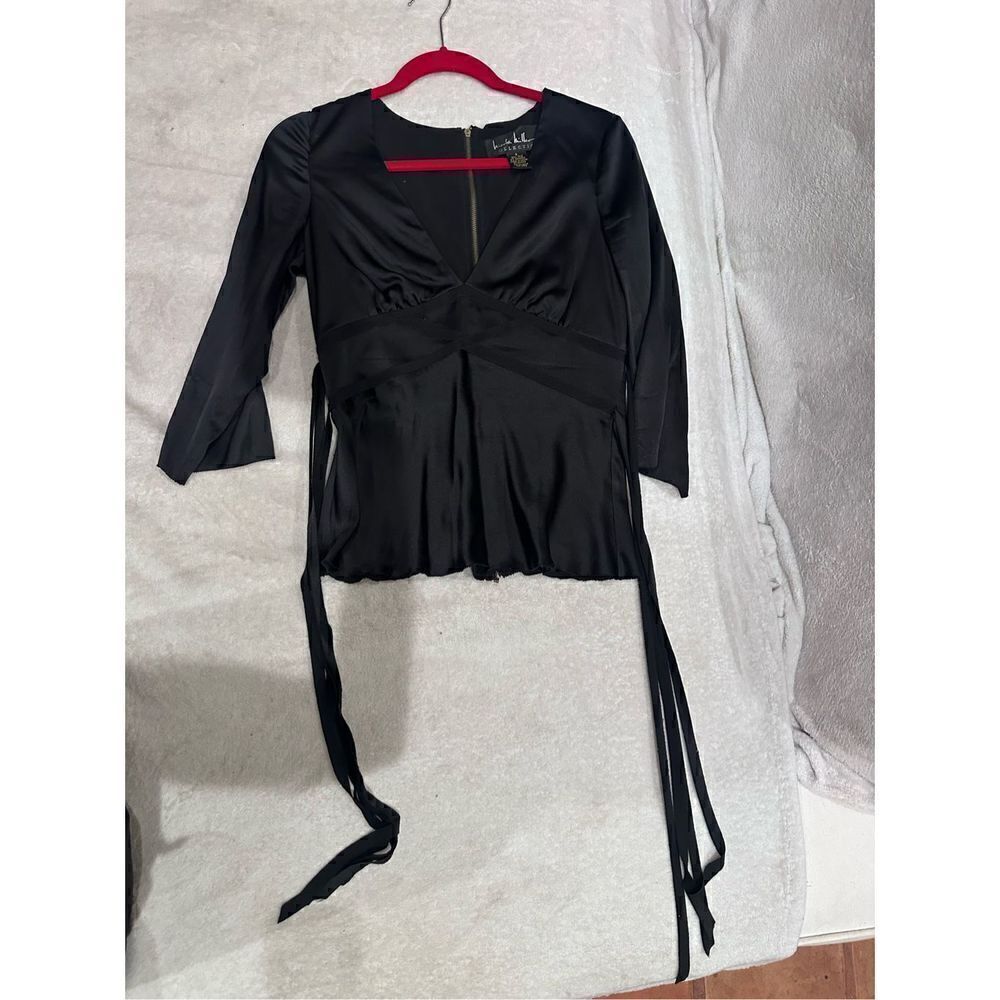 Nicole Miller black womens blouse size 6 S